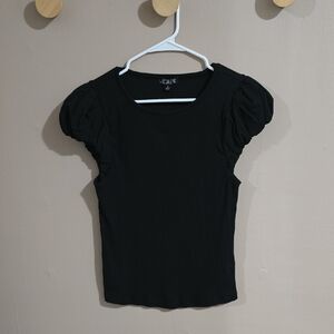 J. Crew Vintage Style Rib Tshirt With Cotton Puff Sleeve Medium